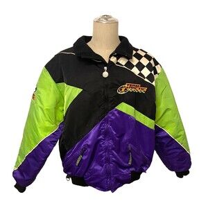 VTG 90s Arctic Cat Wear Jacket Snowmobile Racing Coat Mens XL USA Made Neons